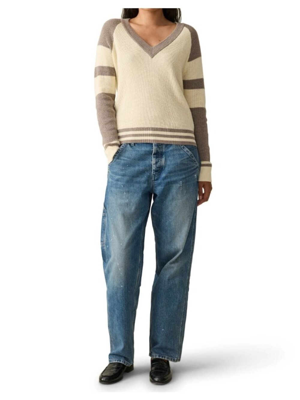 Faherty Womens Throwback Waffle Knit Cotton & Cashmere Sweater Pullover Size XXL - Picture 3 of 5